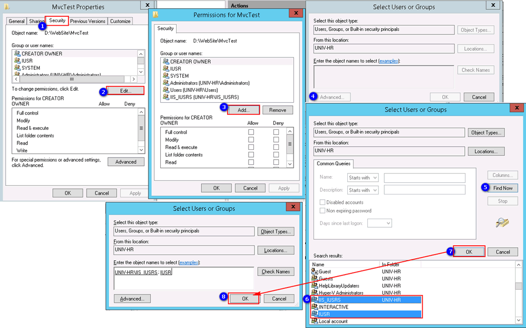 IIS賬號權限設置