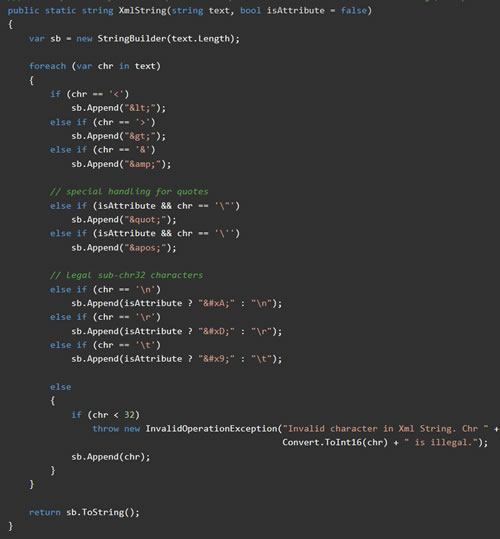 C# XML Encoded 