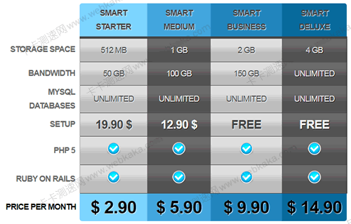 實例1:漂亮的CSS3表格