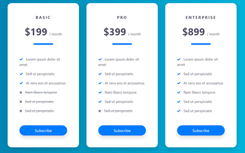 CSS 定價表（Pricing Table）-1
