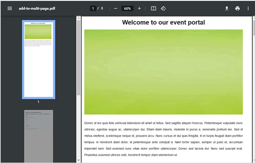 HTML網頁文件轉換成多頁PDF文件