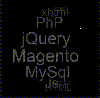 文字3D動畫隨鼠標向上或向下滾動（還會變速）