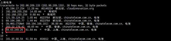 華納云新加坡VPS測評:電信回程路由